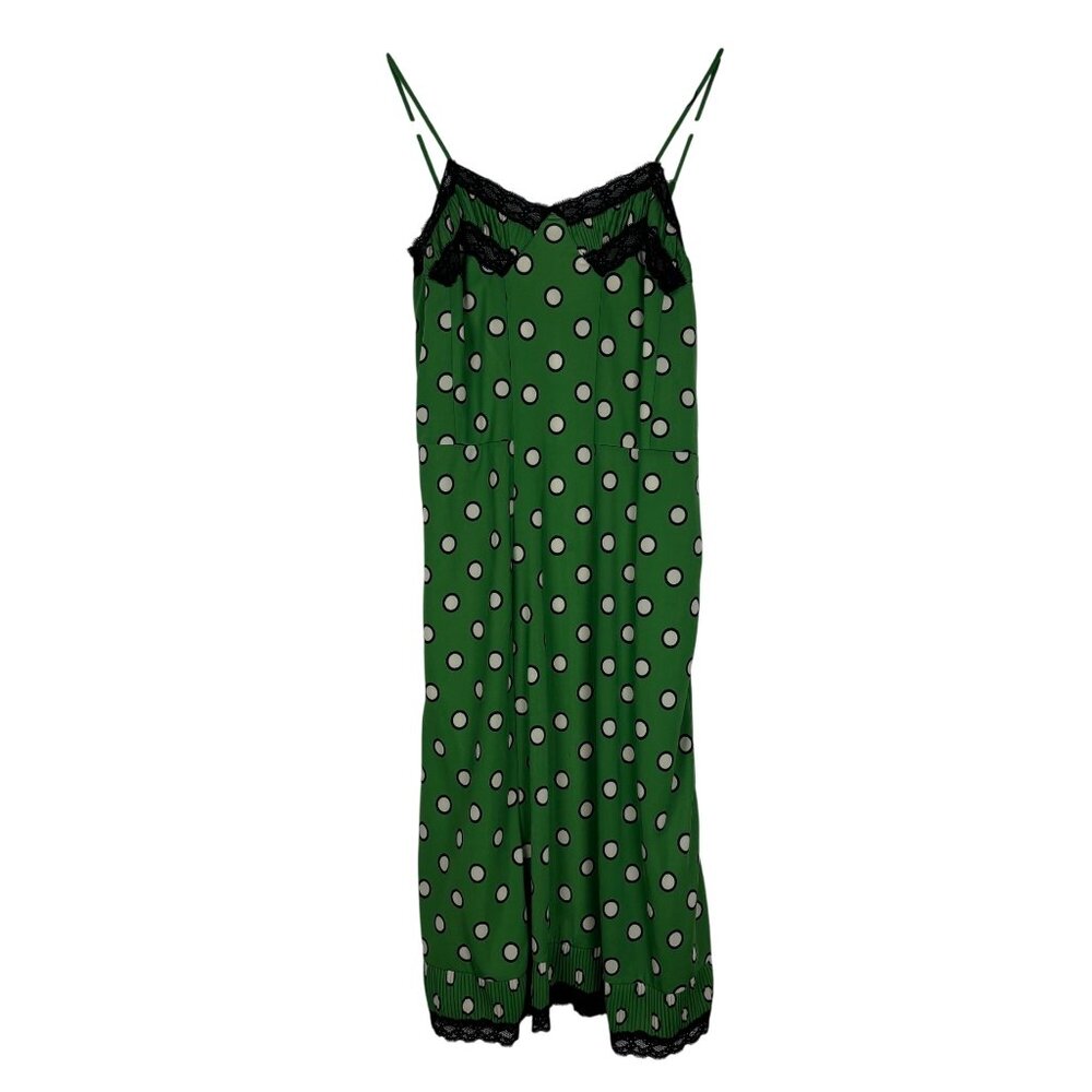 Jean Paul Gaultier x Target Vintage Y2K Green Polka Dot Sleeveless Slip Dress
